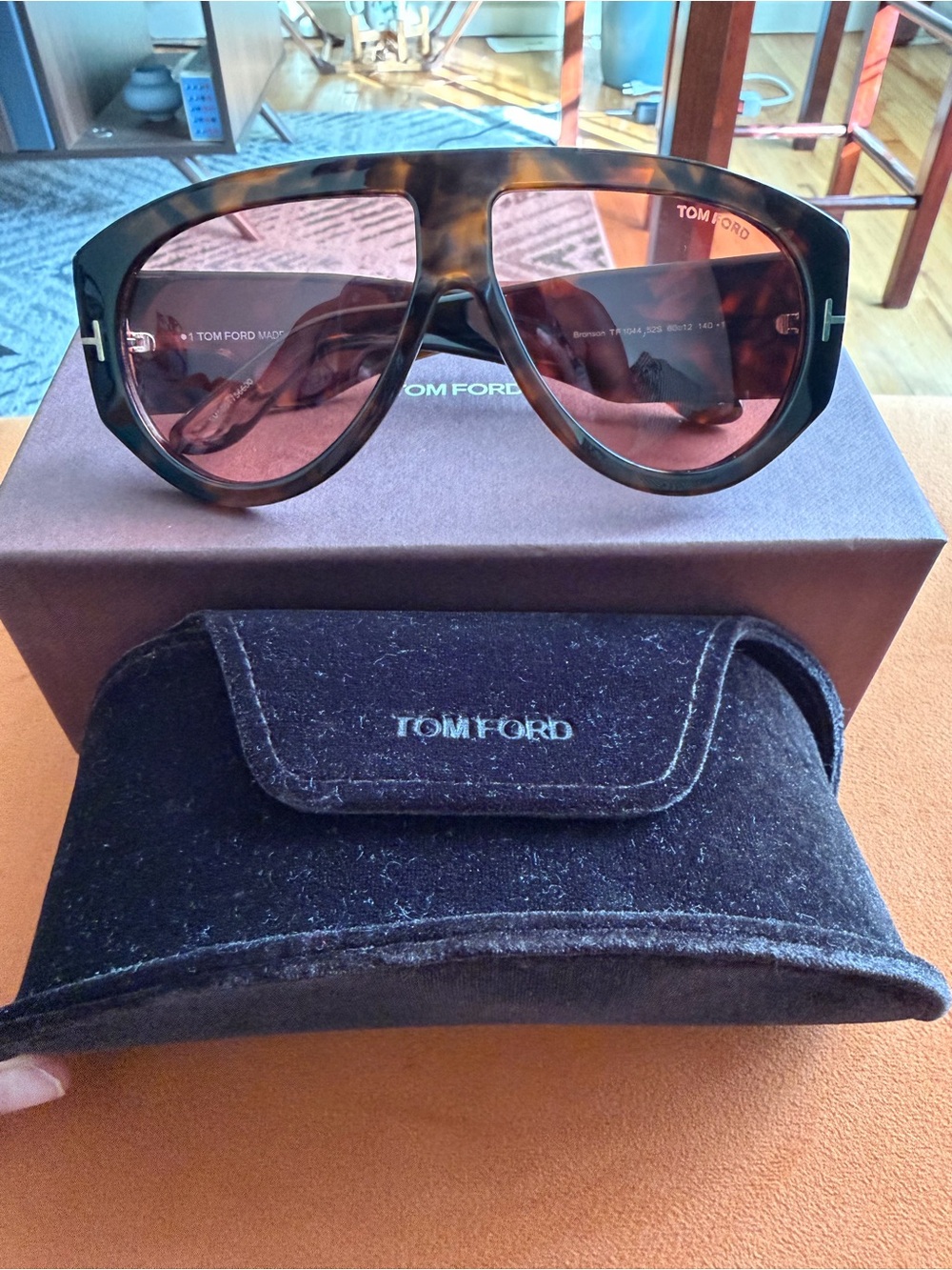 Tom Ford Women's Tortoiseshell Sunglasses with Brown Lenses
